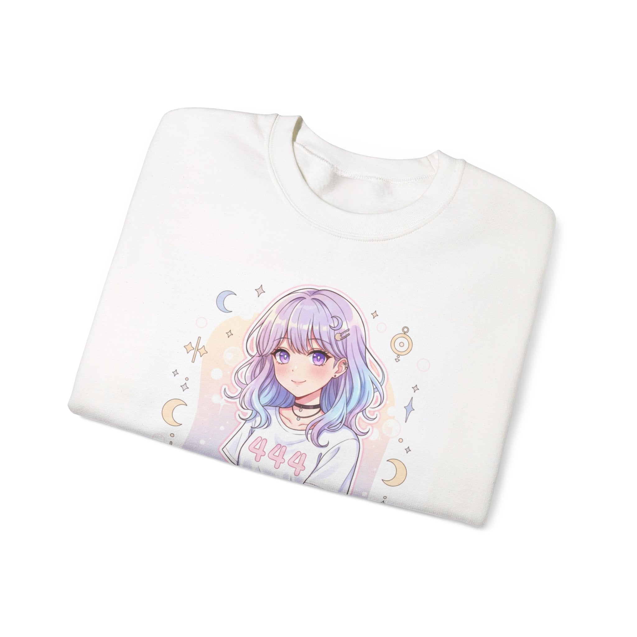 Pastel Moon Girl sweatshirt | Anime pastel aesthetic crewneck - Midnight Solstice Occult Shop