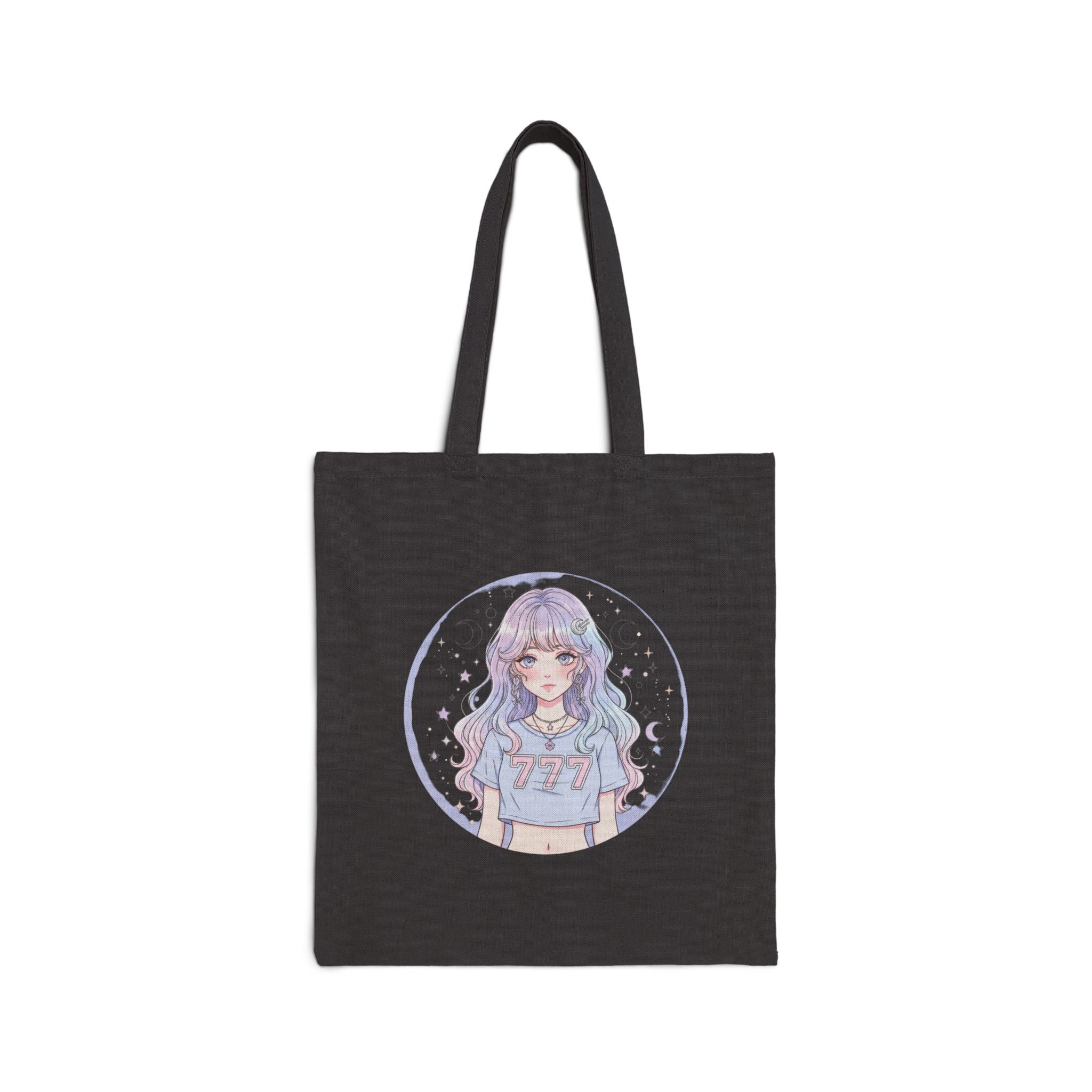 Pastel Anime Girl Tote Bag | 777 Kawaii Illustration - Midnight Solstice Occult Shop