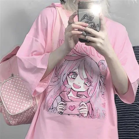 Y2K Anime Kawaii Oversized Casual Summer T-Shirt