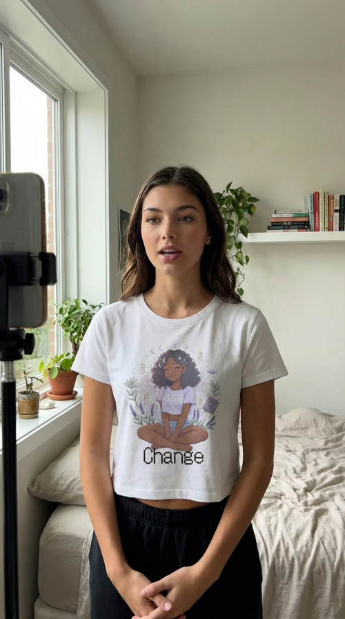 Anime Witch Baby Tee 555 | Y2K Cropped Graphic Shirt | Kawaii Spiritual Aesthetic Top - Midnight Solstice Occult Shop