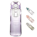 Kerilyn 28oz Clear Water Bottle with Fruit Infuser Chug Lid Sports Water Bottle Leak Proof Water Bottle with Lock BPA Free Plastic Water Bottle for School Office Outdoors Purple