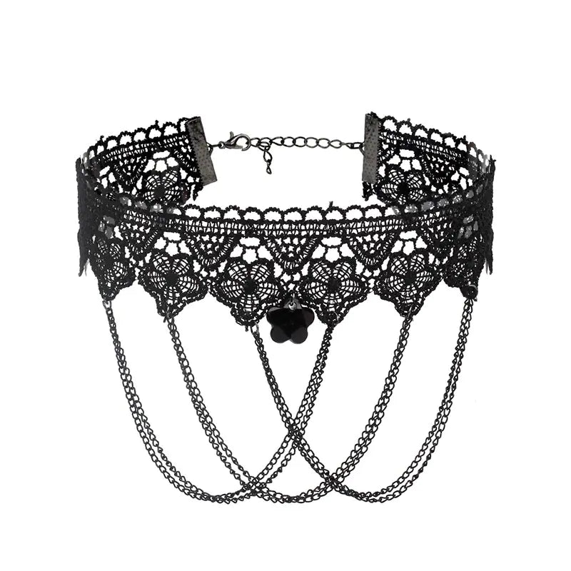 Gothic Style Choker Necklaces - Layered Ethnic Design